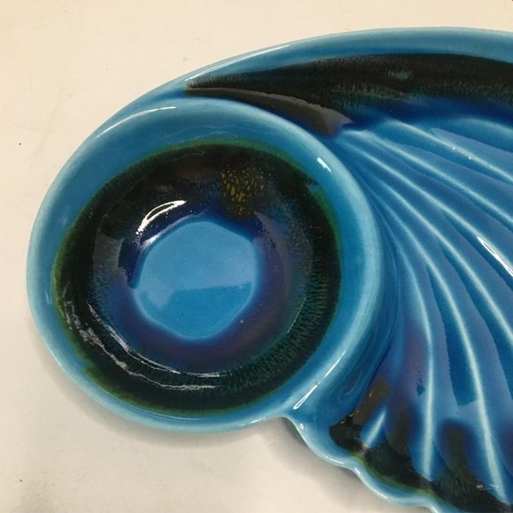 Nasco Santa Anita Ware Sierra Chip n' Dip Bowl Blue Vintage California USA R-134 - Picture 3 of 11